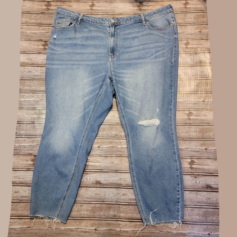Like New - Old Navy Mid-Rise Rockstar Super Skinny Cut-Off Ankle Jeans Size 26